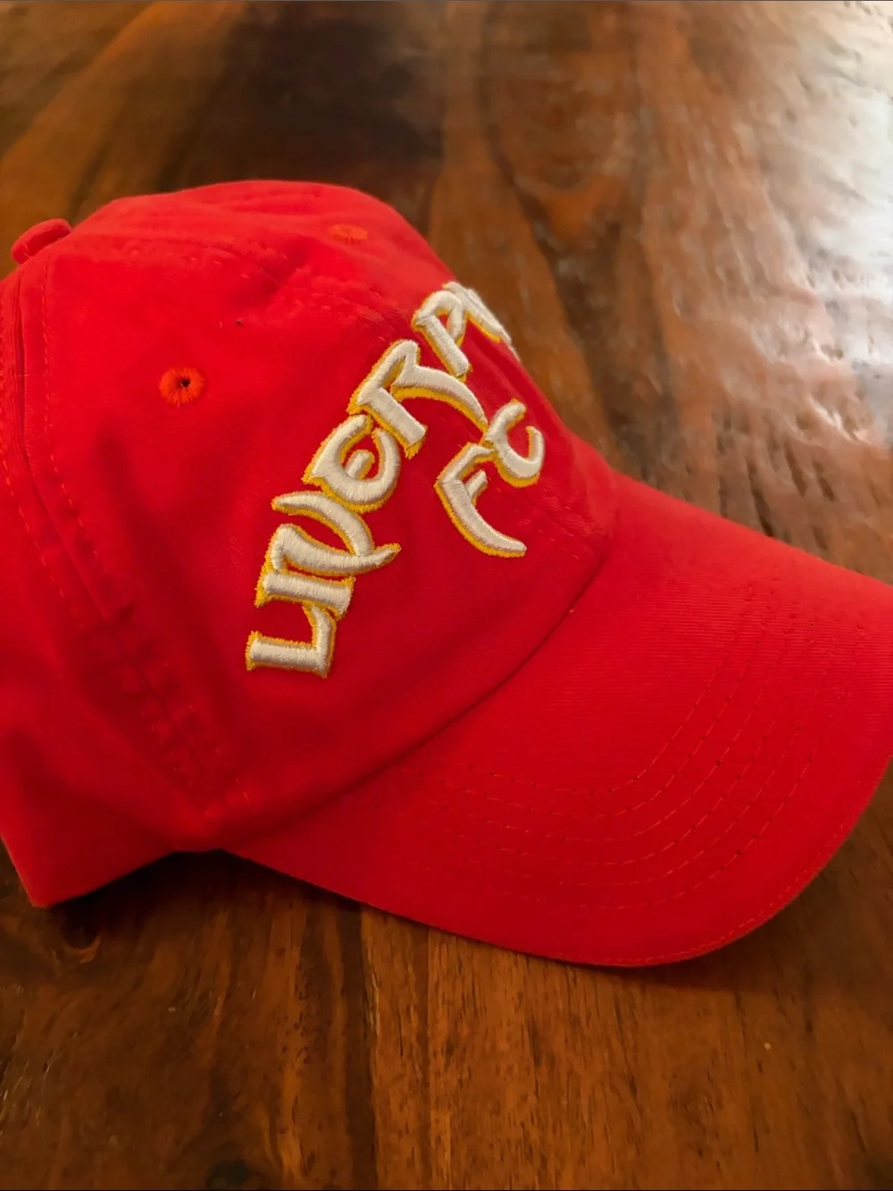 Rare Liverpool FC Warrior Red Baseball Cap with Yellow Embroidery